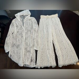 AQUAVITA (made in Italy) 2-Pc Lace Swimsuit Cover-Up, White, One Size